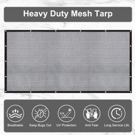 LOVE STORY Custom Size 12x13FT Shade Cloth for Plant Heavy Duty Knitted Mesh Tarp with Grommets Screen Mesh Netting for Garden Patio Porch Pools Greenhouse Dump Truck