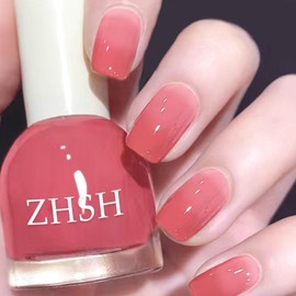 NovaCharm Clear Pink Nail Polish - Pink Nude Jelly Nail Polish - Light Pink Nail Polish Sheer Nail Polish - High Gloss Quick Dry Nail Polish - Sheer Pink Nail Polish for Nail Art DIY Manicure