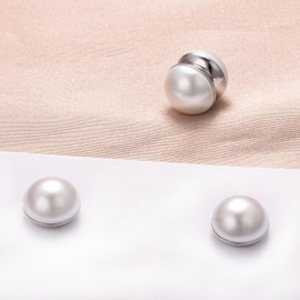 Vogem Pearl Magnetic Clip On Earrings for Women 10 mm Beads Magnetic Earrings Without Pierced Ears Fashion Jewellery, Pearl, Created Pearl