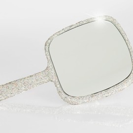 GLITZ & GLAM BLING HANDHELD MIRROR:_SILVER BLING HANDHELD MIRROR