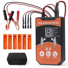 Fuel Injector Cleaner Kit Universal Fuel Injector Tester And Cleaner Kit,8 Pulse Modes Fuel Injector Cleaning Kit,DIY Fuel Injector Cleaner Tool with 6 Size Cleaning Adapters,12V/5V Output Power