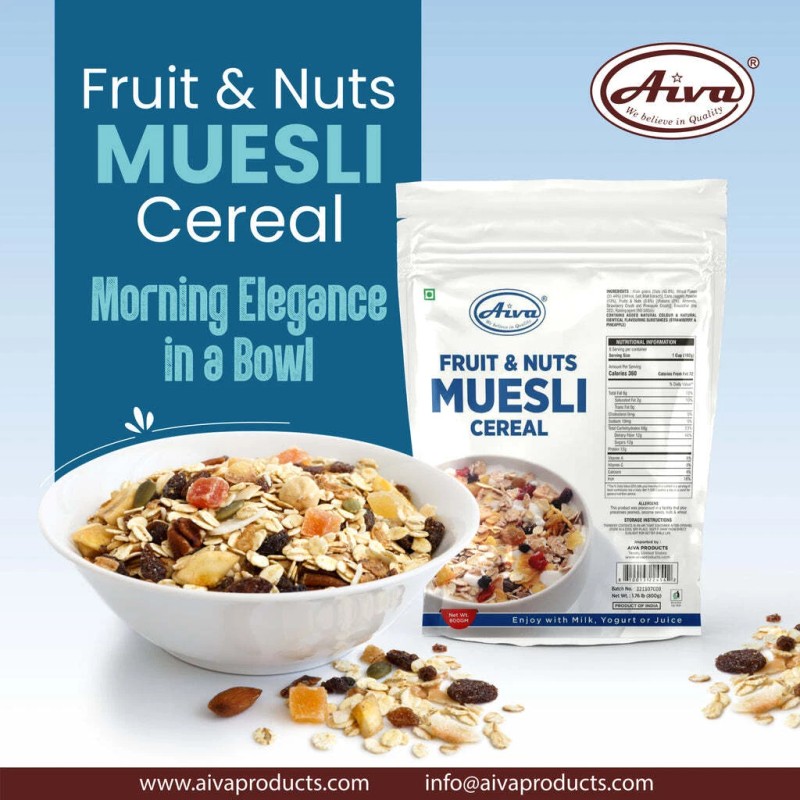 Aiva Muesli Cereal Fruit and Nuts - 28 OZ (800