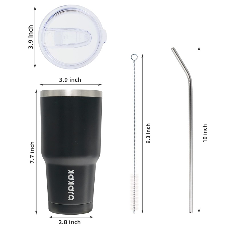 BJPKPK 30 oz Stainless Steel Tumbler with Lid and Straw