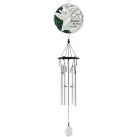 Carson 18" 'in Our Hearts' Beadwork Memorial Wind Chime - Bereavement Chime - Memorial Windchime for Outdoor Decor - Garden Patio Porch