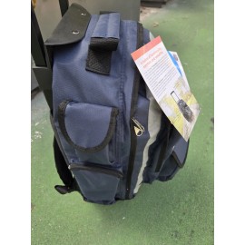Backpack 2 Wheels Canvas Extra Lightweight Waterproof New With Tags Navy Blue...