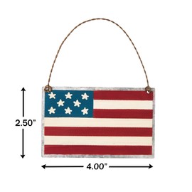 Patriotic Ornament Set, God Bless America Flag Decorations by Christmas Market Ornaments (2 Pieces) - July 4th, Military, Veterans, USA