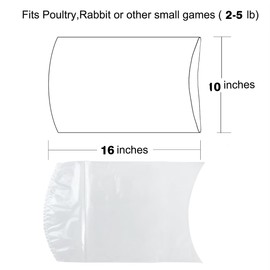 Anmboor Poultry Shrink Bags, 100 Pack 10x16 Inches Clear Chicken Bag With 100 Zip Ties And A Silicone Straw For Chickens, Rabbits
