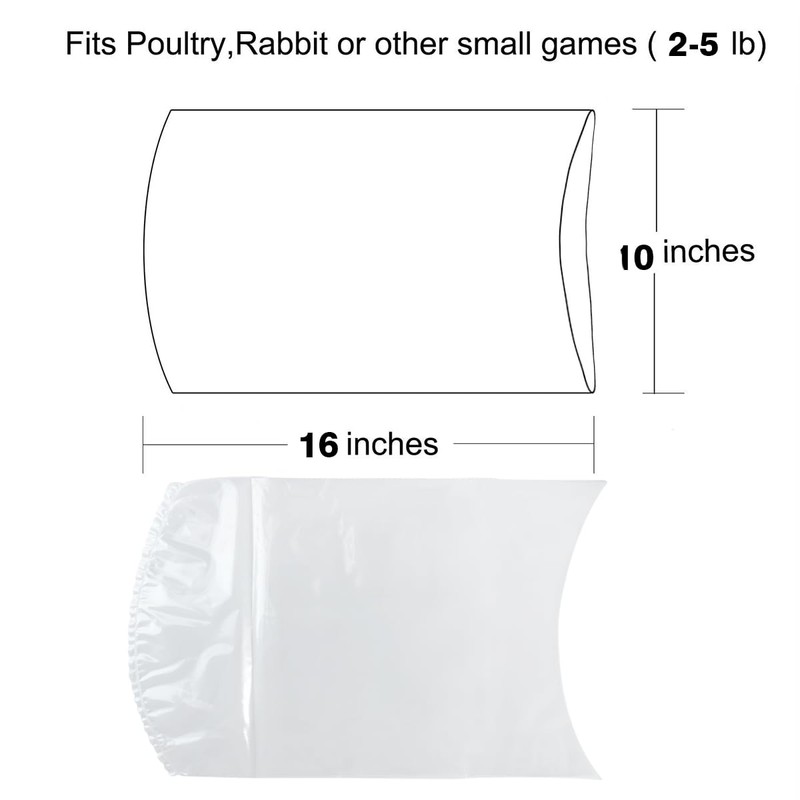 Anmboor Poultry Shrink Bags, 100 Pack 10x16 Inches Clear Chicken