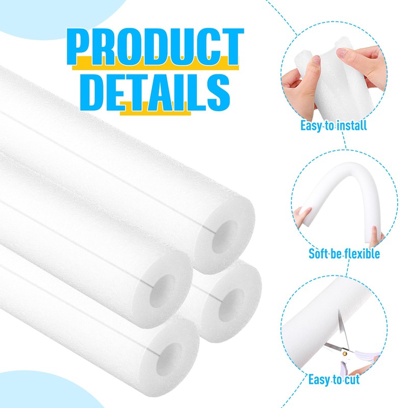 DoubleFill 12 Pcs Jumbo Pool Noodles Bulk Foam Noodles Swim