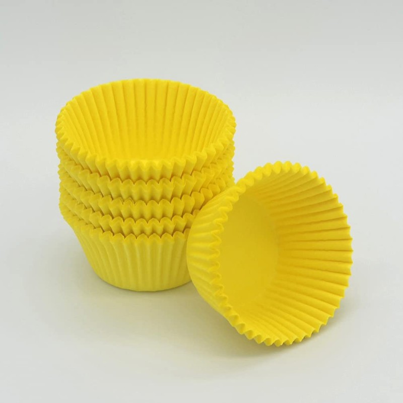 Huaswan Yellow Cupcake Liners Greaseproof Paper Standard Baking Cups for