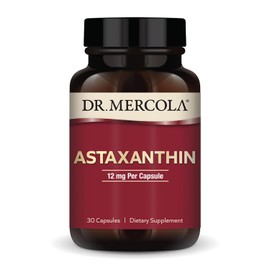 Dr. Mercola Astaxanthin 12 mg, 30 Cápsulas, Suplemento Dietético Antioxidante, Apoyo Nutricional Para Piel, Ojos y Bienestar Celular