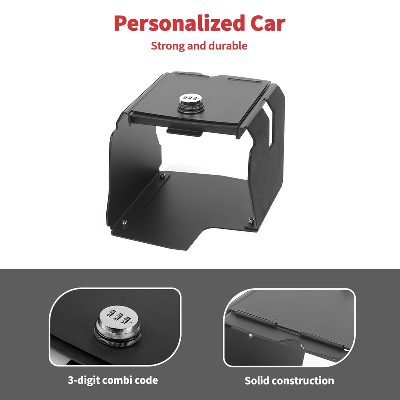 Linskip Console Valuables Safe Compatible with 2018-2024 Jeep Wrangler JL