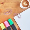 100pcs Paper Clips Portable Purple Lip Shape Rustproof Electroplated Metal