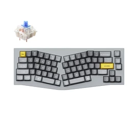 Keychron Q8 Wired Custom Mechanical Keyboard Knob Version, 65% Alice Layout QMK/VIA Programmable with Hot-swappable Gateron G Pro Blue Switch Double Gasket Compatible with Mac Windows Linux (Grey)