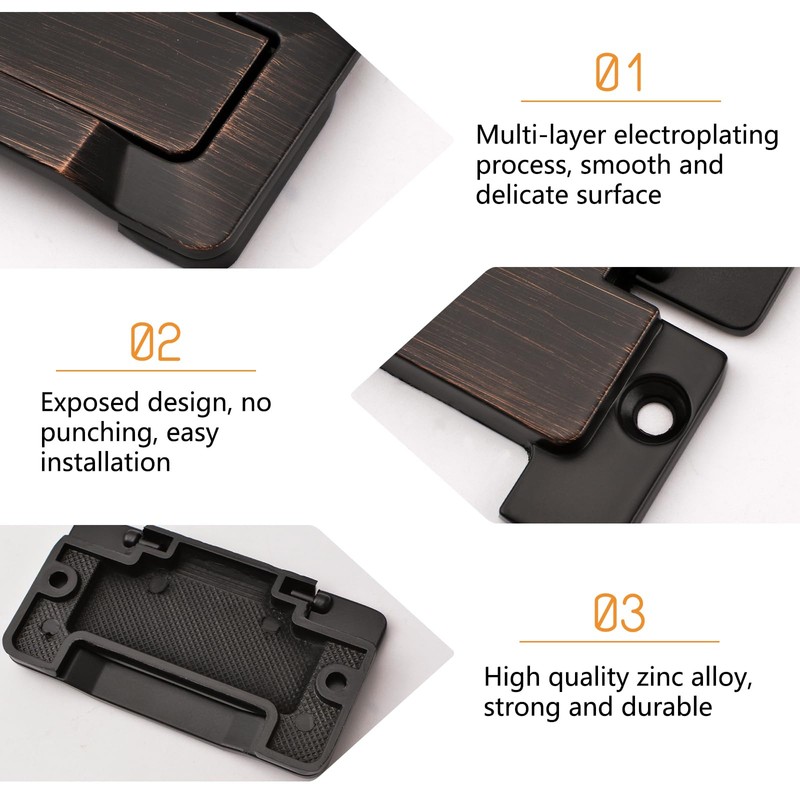 MOROBOR Pocket Doors Drawer Handle, 4pcs Zinc Alloy Flush Pull