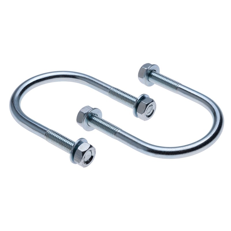 M8 U-bracket with nuts and washers, U-shape threaded bracket for