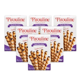Pirouline Rolled Wafers – Dark Chocolate – Rolled Wafer Sticks, Crème Filled Wafers, Rolled Cookies for Coffee, Tea, Ice Cream, Snacks, Parties, Gifts, and More – 7oz carton 6pk