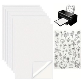 8 Pezzi Stabilizzatore da Ricamo Autoadesivo Idrosolubile Carta da Ricamo Stampabile, Adatto Stampare o Disegnare Modelli, Ricamo a Mano e a Macchina