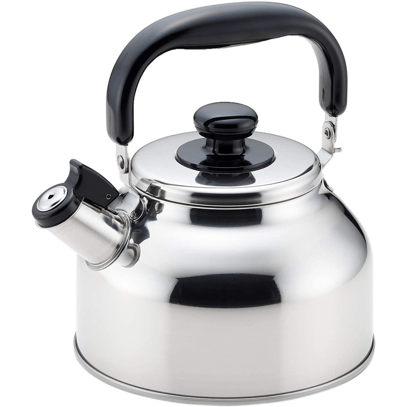 Yoshikawa Wide Clean Wide-Mouth Whistle Kettle, 2.6L (91.2 oz), Stainless