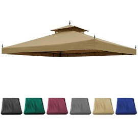JANCANOPY 10x12ft Replacement Cover for Monterey Gazebo #L-GZ288PST-4D / L-GZ288PST-4H,(Khaki)