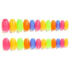 Flourescent Neon Matte Ballerina Press On Nails - 24 Pieces - Artificial Nail Kit - Summer Nails