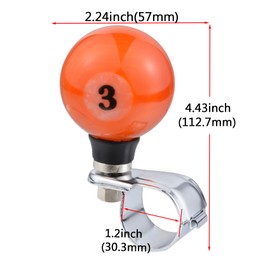 Abfer 3 Ball Steering Wheel Spinner Knob Car Turning Asisting Wheel Handle Suicide Knobs Fit Most Vehicles Trucks (Red Orange)