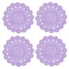 kilofly Crochet Cotton Lace Table Placemats Doilies Pack, 4pc, Purple,