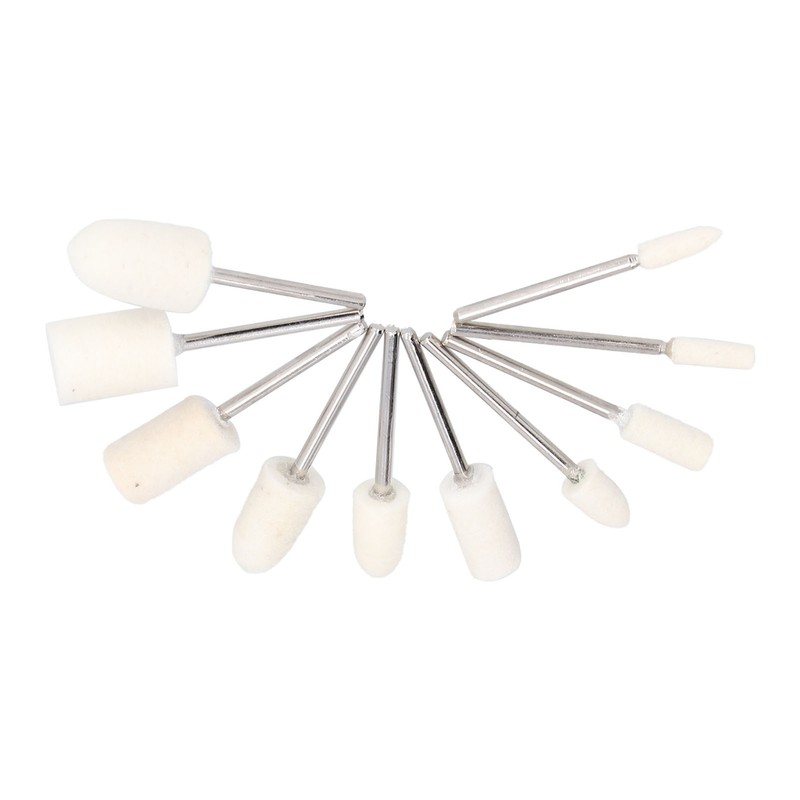 100Pcs Polishing Head Wool Felt Tapered Cylindrical Buffing Wheel Set