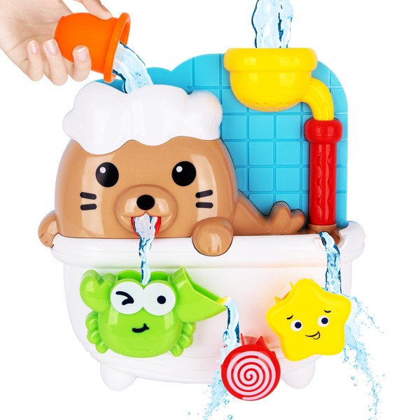 ArtCreativity Sea Lion Bath Toy for Kids - Waterfall Bath
