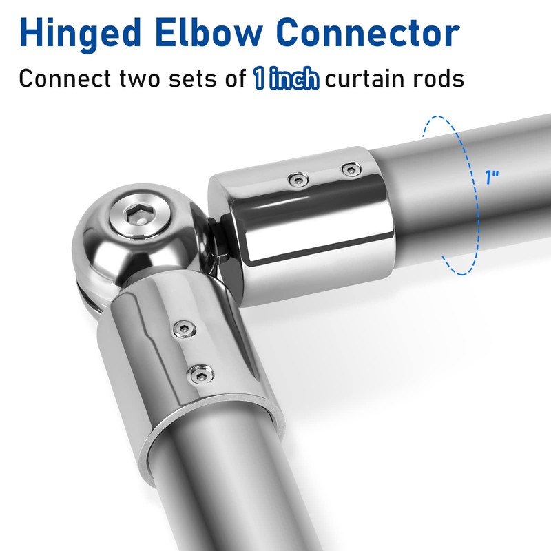 Heavy Duty Bay Window Curtain Pole Elbow Joint Kit -