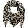 Jeamis XL Triangular Knitted Scarf Leopard Spring Scarf 100% Cotton