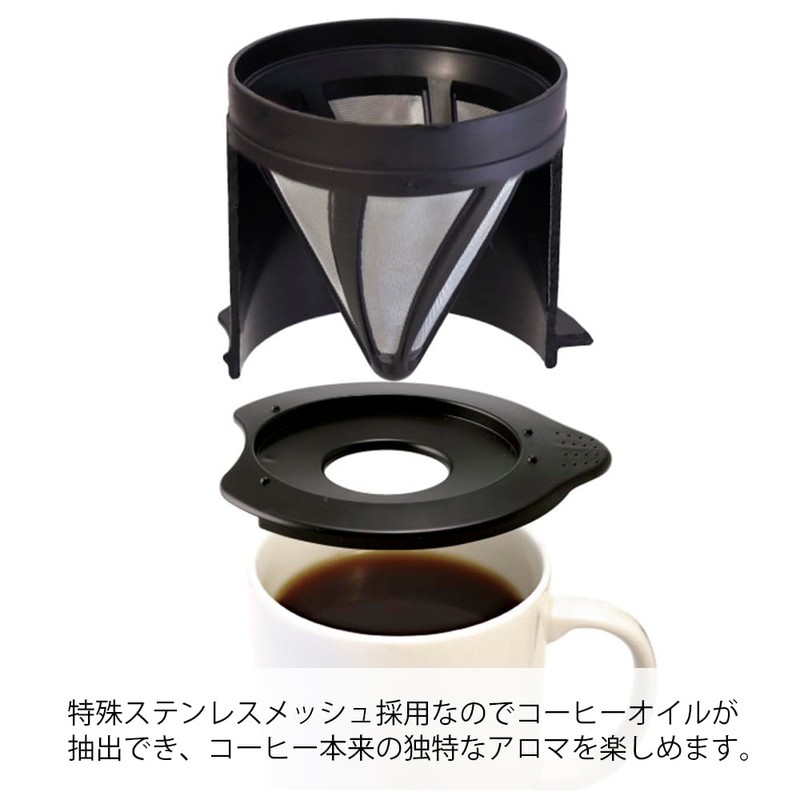 Hario "Cafeor" Mesh Coffee Dripper, Size 01, Black