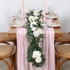Pink Chiffon Table Runner 27x120 Inch Sheer Table Runner Overlay