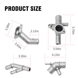 MDEOOSKY 4 Pcs Coolant Flange Kit 4Pcs/Set Aluminum Engine Coolant Hose Flange Kit Replacement for Mk4 Golf 1.8T 2000-2005, 06A121132A
