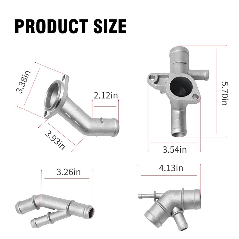MDEOOSKY 4 Pcs Coolant Flange Kit 4Pcs/Set Aluminum Engine Coolant