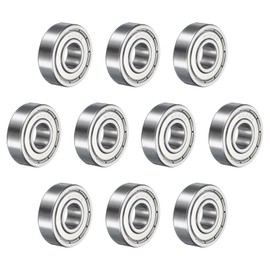 sourcing map 10pcs 6000ZZ Deep Groove Ball Bearings 10 x 26 x 8mm High Carbon Steel Double Shield Bearings for Electric Motor, Home Appliances, Garden Machinery, Silver Tone