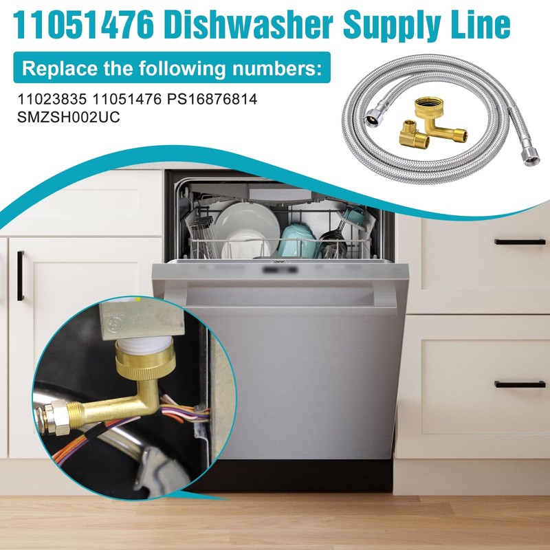 11051476 Dishwasher Water Supply Hose Kit Replacement for SMZSH002UC, SMZSH1ABUC