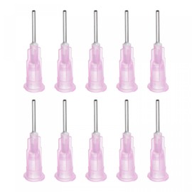 sourcing map Industrial Blunt Tip Dispensing Needle with Luer Lock for Liquid Glue Gun, 18G 1/2", 10 Pcs (Pink)