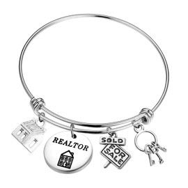 CENWA Realtor Bracelet Real Estate Agent Gift House Bracelet Realtor Gift for Women Realtor Jewelry (Realtor Bracelet)