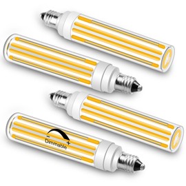 ZHENMING Updated Dimmable E11 LED Bulb 100W 120W 150W Halogen Bulbs Equivalent,T4 COB Mini Candelabra LED Bulb Dimmable,Warm White 2700K,15W 1500LM JDE11 120V 100W-150W LED Bulb,4 Pack