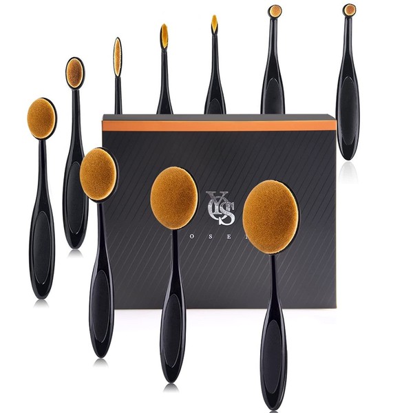 Yoseng Oval Makeup Brushes Set 10 Pcs Professional Oval Toothbrush