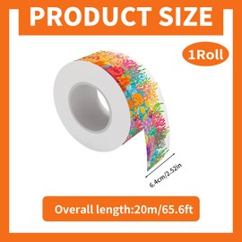 Bekecidi Decorative Border Stickers Underwater Coral Colorful Waterproof Colorful Decoration for Bulletin Board, Chalkboard, School, Classroom