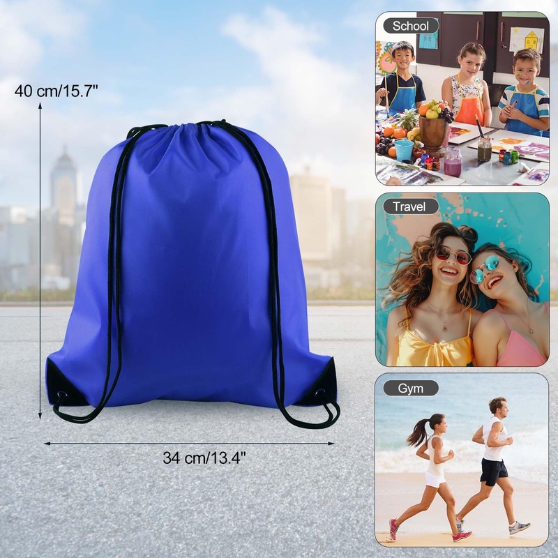 PLULON 2Pcs Drawstring Bags Bulk Blue Drawstring Backpack String Backpack