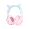 Bluetooth Kids Headphones,Cat Ear LED Light Up Kids Wireless Headphones,Bluetooth