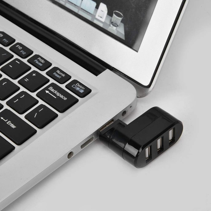 Sanpyl Hub Adaptador USB, Delgado 3 Puertos USB 2.0 Mini