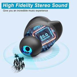 Bluetooth 5.3 Kopfhörer In Ear, Kopfhörer Kabellos mit Mikrofon, IPX6 Wasserdicht Bluetooth Earbuds Kabellose Kopfhörer Touch Steuerung, Wireless Sport Ohrhörer mit Stereo für Running Gym Office