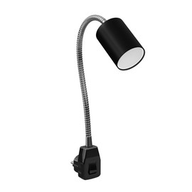 ledscom.de WAIKA GU10 Socket Lamp Gooseneck Switch Black with GU10 LED 3 Levels Dimmable White