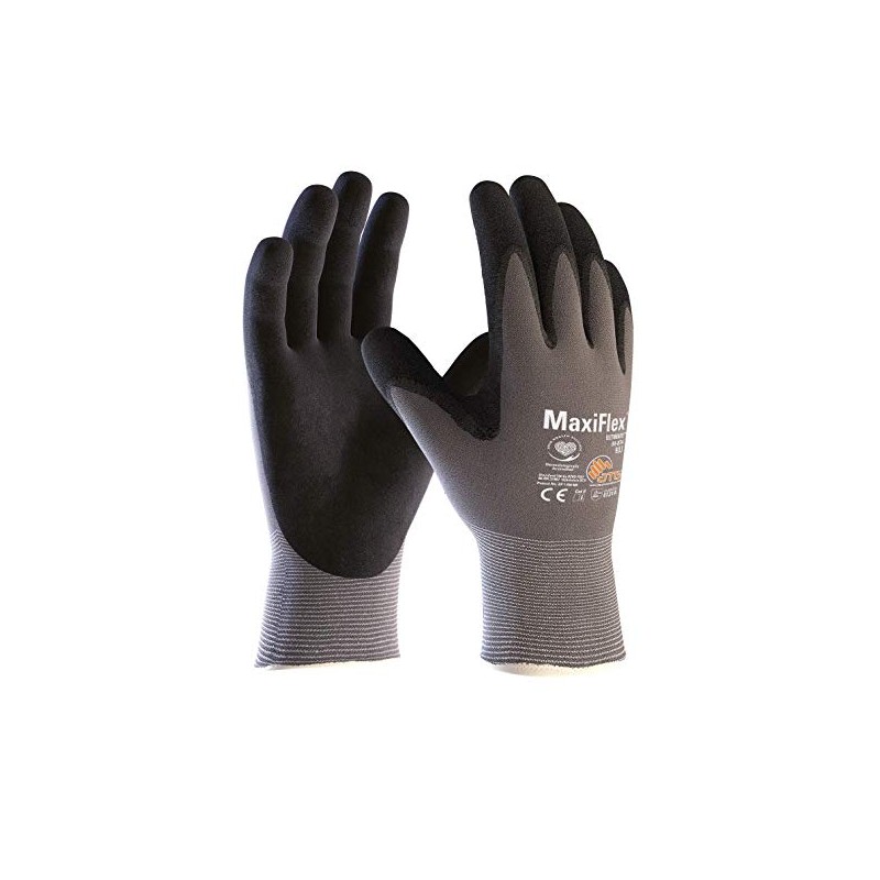 10 Pair MaxiFlex Ultimate nitrile foam palm coated work gloves,