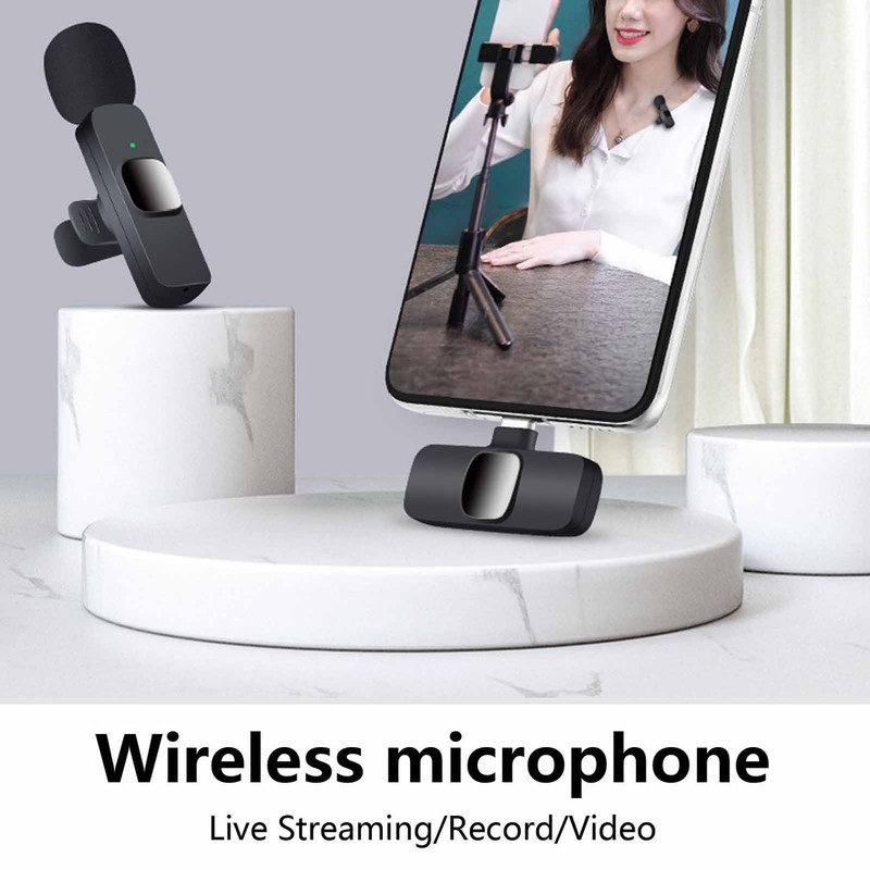 Wireless Lavalier Microphone Mini Plug and Play Live Stream Recording