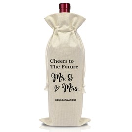 AWSICE Engagement Wine Bottle Bag - Wedding Shower Gifts Wine Bag - Cheers to The Future - Mr and Mrs Marriage Gifts for Your Lover - Wedding Planning & Bridal Shower Decorations-A01
